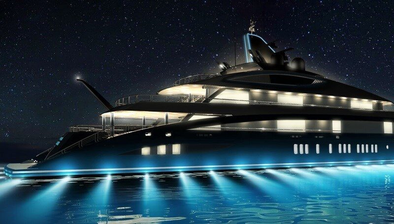 Superyacht black shark