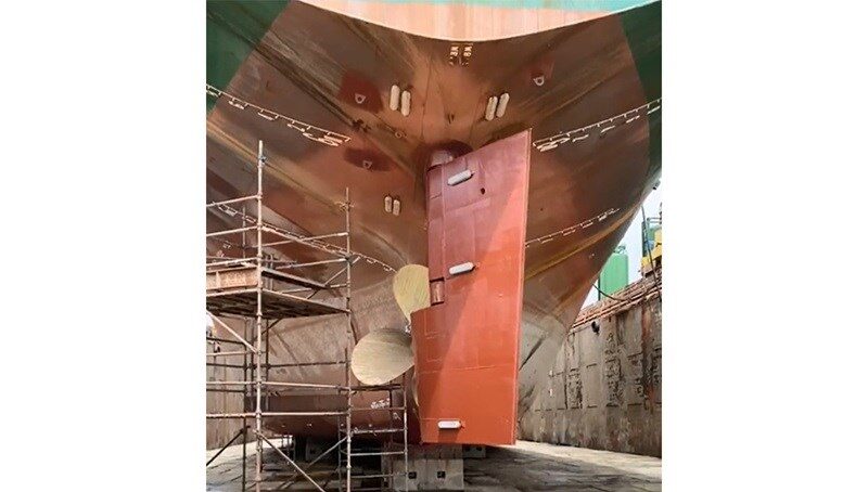 Rudder repair chemical, Rudder repair of a chemical tanker